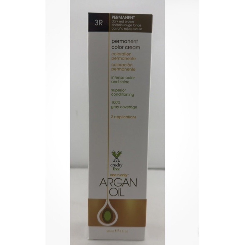 6 pack-One 'n Only Argan Oil Permanent Hair Color Cream Dark Red Brown 3R